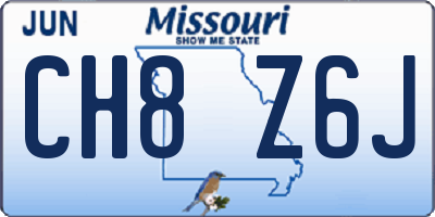 MO license plate CH8Z6J