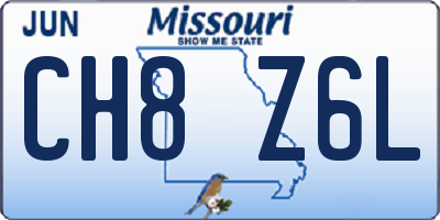 MO license plate CH8Z6L
