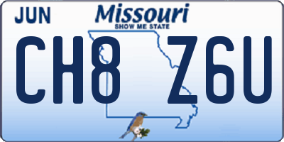 MO license plate CH8Z6U