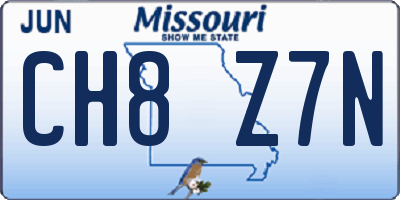 MO license plate CH8Z7N