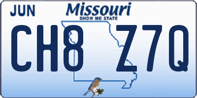 MO license plate CH8Z7Q