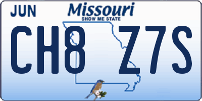 MO license plate CH8Z7S