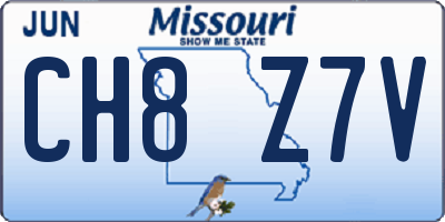 MO license plate CH8Z7V
