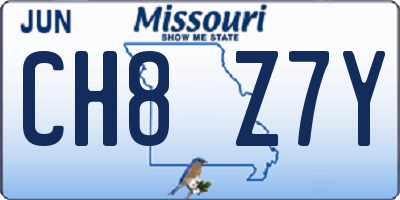 MO license plate CH8Z7Y