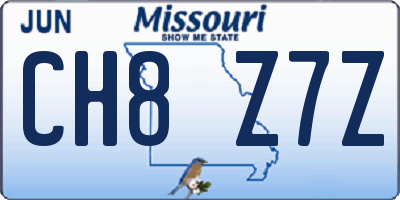 MO license plate CH8Z7Z