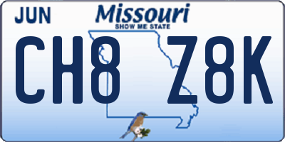 MO license plate CH8Z8K