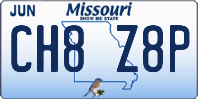 MO license plate CH8Z8P
