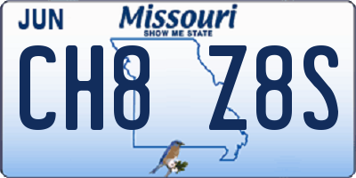 MO license plate CH8Z8S