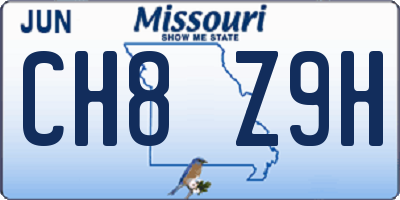 MO license plate CH8Z9H
