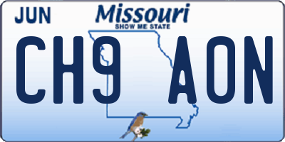 MO license plate CH9A0N