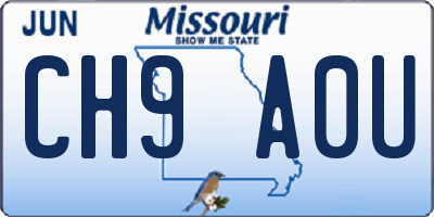 MO license plate CH9A0U