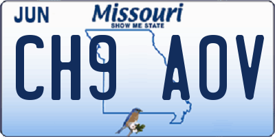 MO license plate CH9A0V