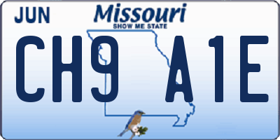 MO license plate CH9A1E