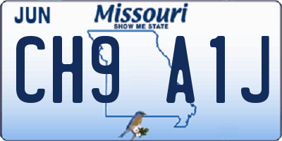 MO license plate CH9A1J