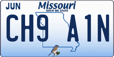 MO license plate CH9A1N