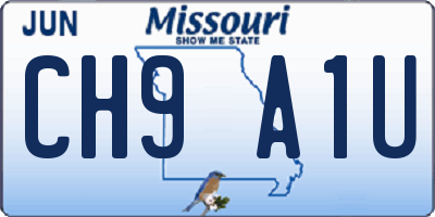 MO license plate CH9A1U