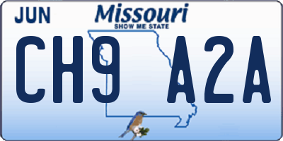 MO license plate CH9A2A