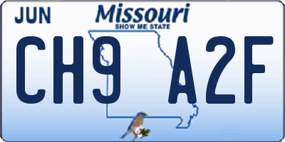 MO license plate CH9A2F