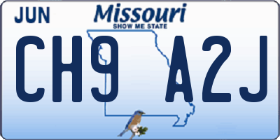 MO license plate CH9A2J