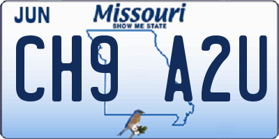 MO license plate CH9A2U