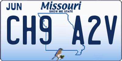 MO license plate CH9A2V