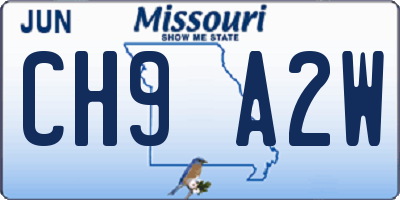 MO license plate CH9A2W