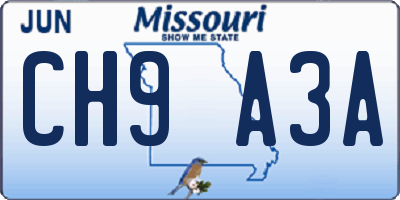 MO license plate CH9A3A