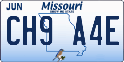 MO license plate CH9A4E