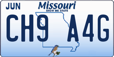 MO license plate CH9A4G