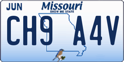 MO license plate CH9A4V