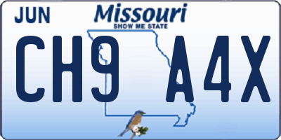 MO license plate CH9A4X