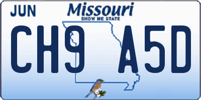 MO license plate CH9A5D