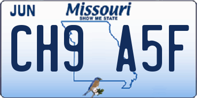 MO license plate CH9A5F