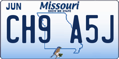 MO license plate CH9A5J