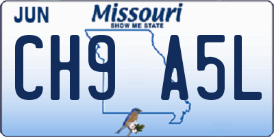 MO license plate CH9A5L