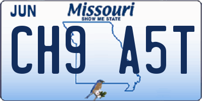 MO license plate CH9A5T