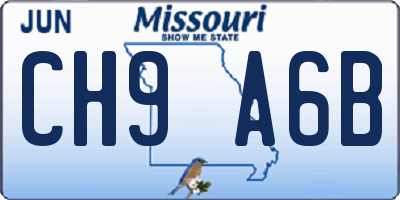 MO license plate CH9A6B