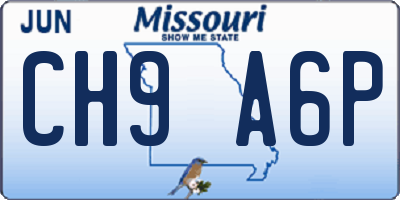 MO license plate CH9A6P
