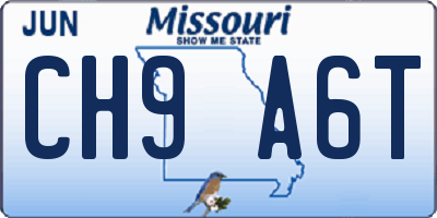 MO license plate CH9A6T