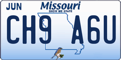 MO license plate CH9A6U