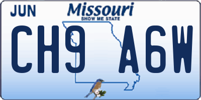 MO license plate CH9A6W