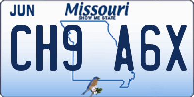 MO license plate CH9A6X