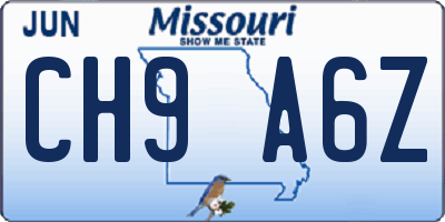 MO license plate CH9A6Z