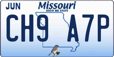 MO license plate CH9A7P