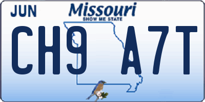 MO license plate CH9A7T