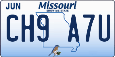 MO license plate CH9A7U