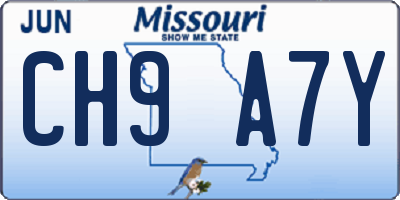 MO license plate CH9A7Y