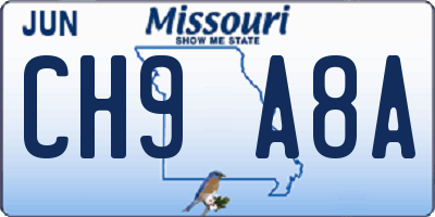 MO license plate CH9A8A