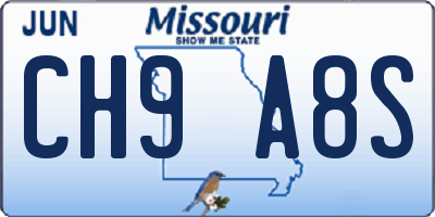 MO license plate CH9A8S