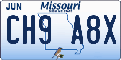 MO license plate CH9A8X
